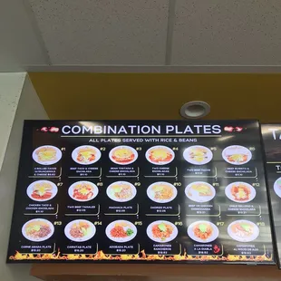 Menu as of 2025