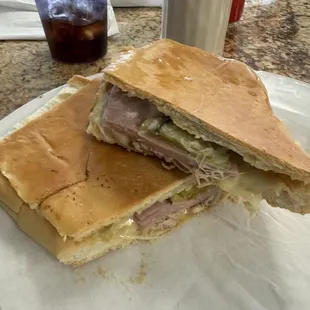 a ham and cheese sandwich