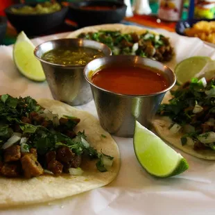 a variety of mexican food