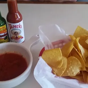 Complimentary chips and salsa. Simple and tasty.