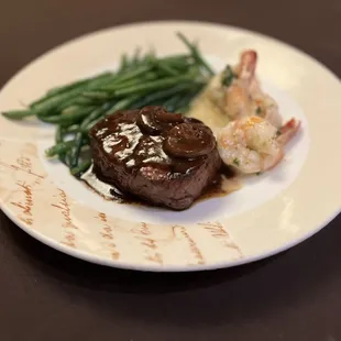 Filet Mignon with Shrimp Scampi