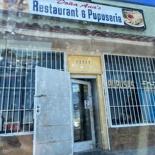 the front of the restaurant