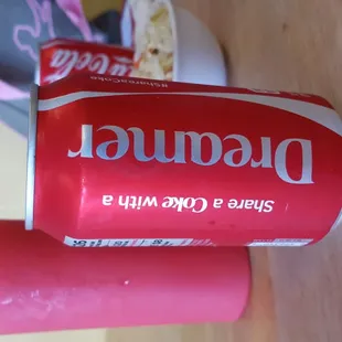 a can of soup and a can of yogurt