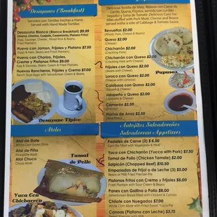 Aquí Sta el menú para los que quieren saber la buena comida que tienen en el restaurante! Comida sabrosa, servicio buenísimo!