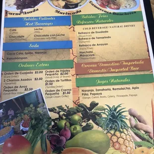 Nuevo menú de doña blanca restaurante