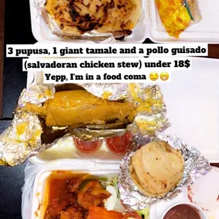 Tamales, papusas and a dinner plate