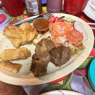 Chicharron and yucca