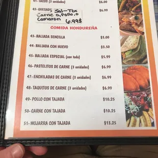 menu