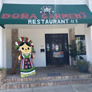 the front entrance of a restaurant