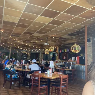 interior from the intimate far back corner away from most people.