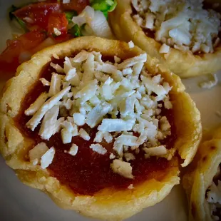 These sopes on the breakfast menu were perfect! Just a little bit crisp underneath and delicious salsa on top.