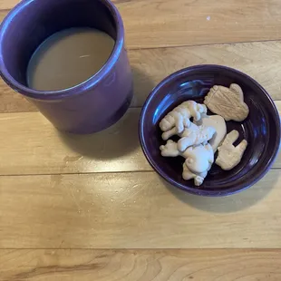 Coffee served with a side.