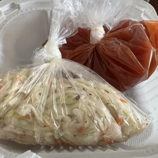 curtido &amp; red sauce.