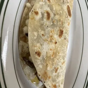 Quesadilla with beef fajita