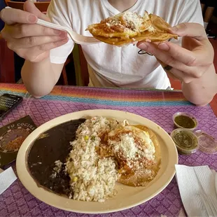Huevos Rancheros with crispy tostadas!