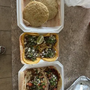 Gorditas, Mini Tacos, Gringa Tacos