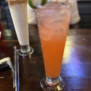 Watermelon margarita and Piña Colada