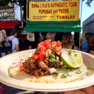 $3 Carne Asana street taco  Follow on Instagram: joshyfong