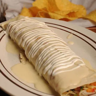a burrito on a plate