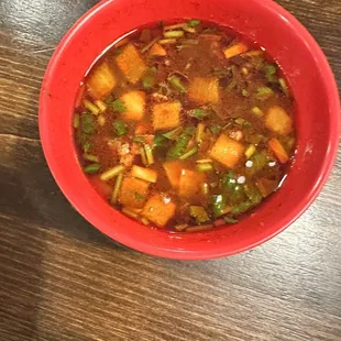 dipping sauce for the Quesabirria tacos.