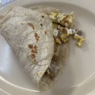 Sausage and Egg breakfast taco