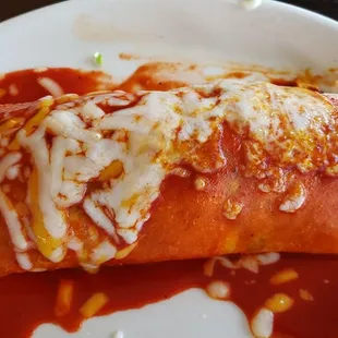 Chorizo and huevos burrito.