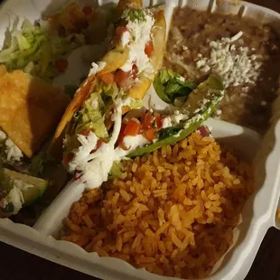 Potato Taco Combination Plate (~$17).