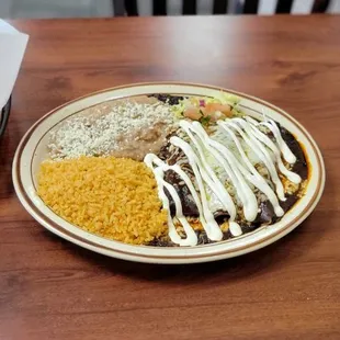 Chicken mole enchiladas
