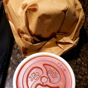 Chips and salsa that comes with any meal.   Take out.