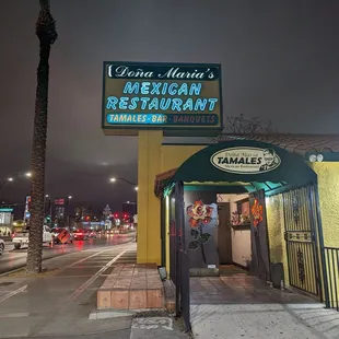 the front of the restaurant