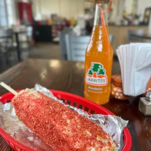 a hot dog in a basket