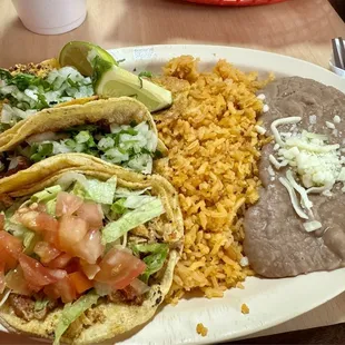 Taco Dinner - with Pastor, Chorizo/Egg and Chicken Taco