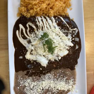 Chicken mole enchiladas