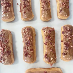 the doughnuts on a baking sheet