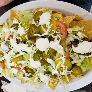 Ultimate Nachos- with pickles ( yes pickles) this is different but the flavors popped!