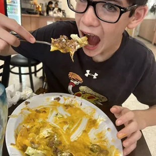 Ultimate Nacho Platter...what's left of it (huge portion!)