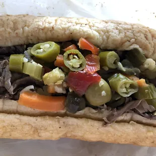 Italian beef with hot peppers