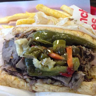 Italian Beef with Sweet and Hot Peppers!