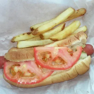 Hot Dog with some Fries