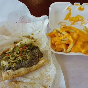 a sandwich and fries