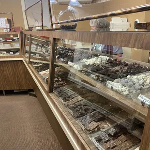 One of the display cases of yummy chocolates