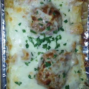 a baked lasagna