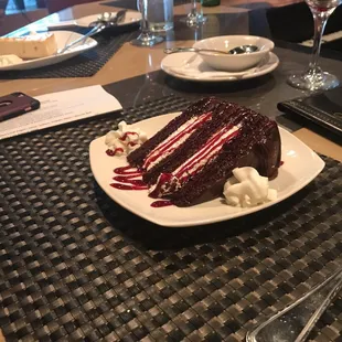 Delicious chocolate cake.