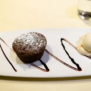 warm chocolate hazelnut cake