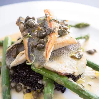 Merluzzo in crosta e Riso Nero