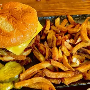 Tex Mex Burger and fries