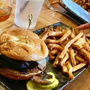 Wildcat burger and fries