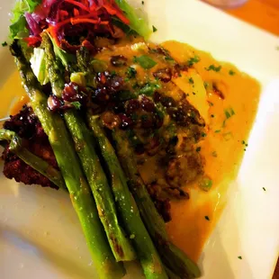 Pecan chicken is unique and outstanding.