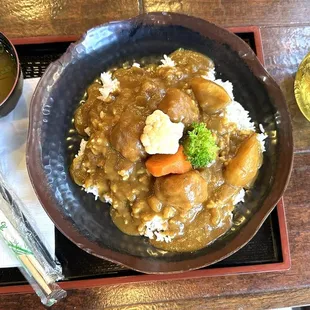 Curry Karaage Don (fried or grilled chicken)