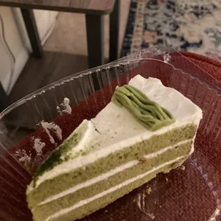 Matcha green tea shortcake